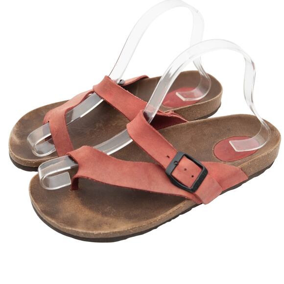 Inter-Bios Red Suede Toe Sandals Size 7 - Picture 1 of 12